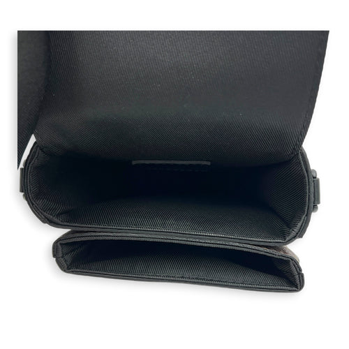 S-lock VERTICAL WEARABLE WALLET Shoulder Bag Brown in Monogram Coated Canvas, Black hardware