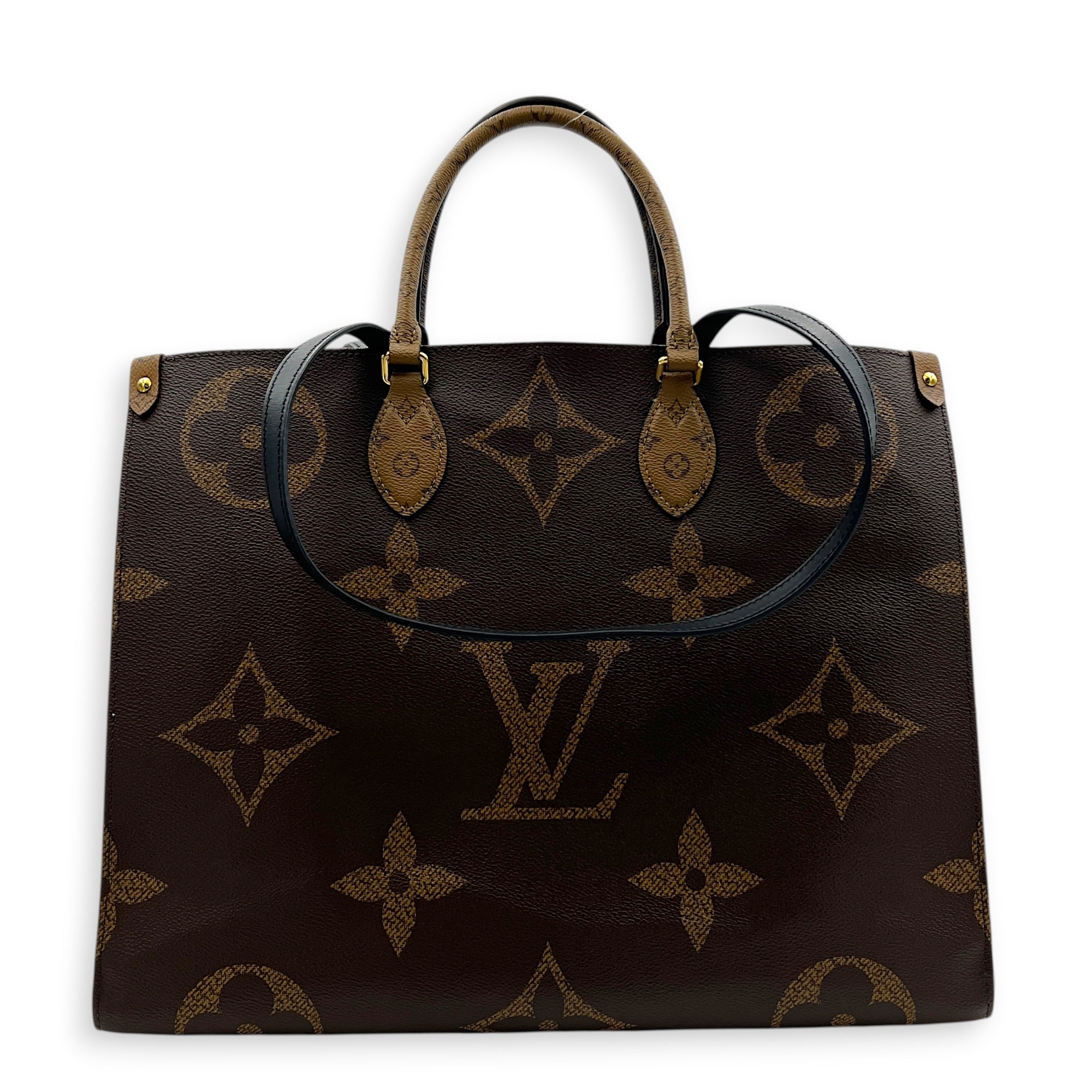 OnTheGo Tote Bag GM Brown in Monogram Coated Canvas, Gold hardware