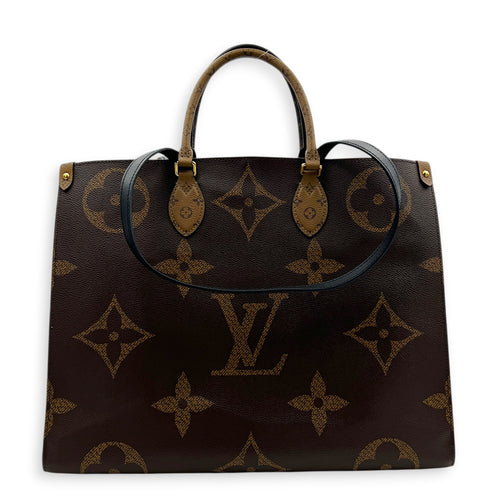 OnTheGo Tote Bag GM Brown in Monogram Coated Canvas, Gold hardware