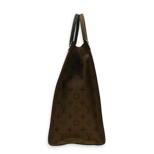 OnTheGo Tote Bag GM Brown in Monogram Coated Canvas, Gold hardware