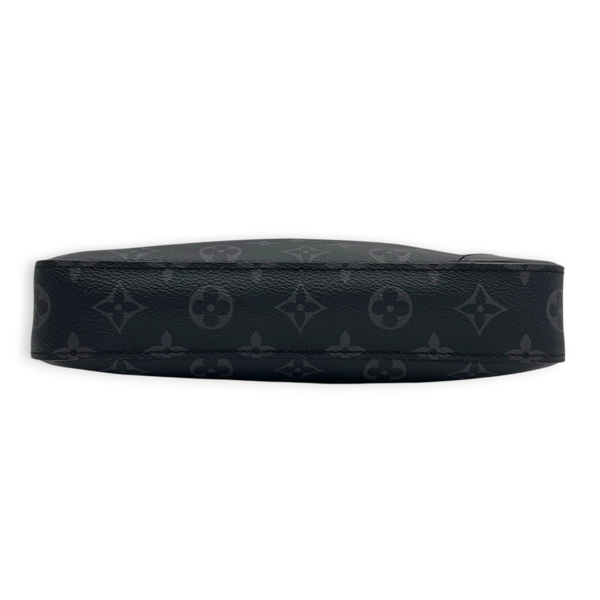 Trio Messenger Black in Monogram Coated Canvas, Silver hardware