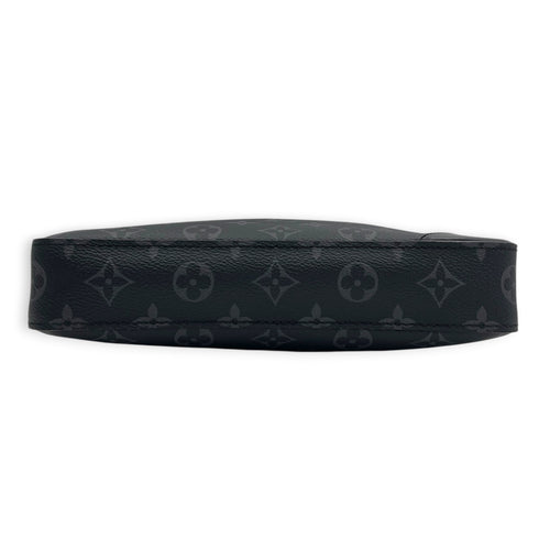 Trio Messenger Black in Monogram Coated Canvas, Silver hardware