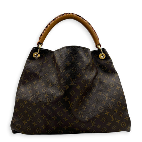 Artsy Shoulder Bag GM Brown in Monogram Coated Canvas, Gold hardware