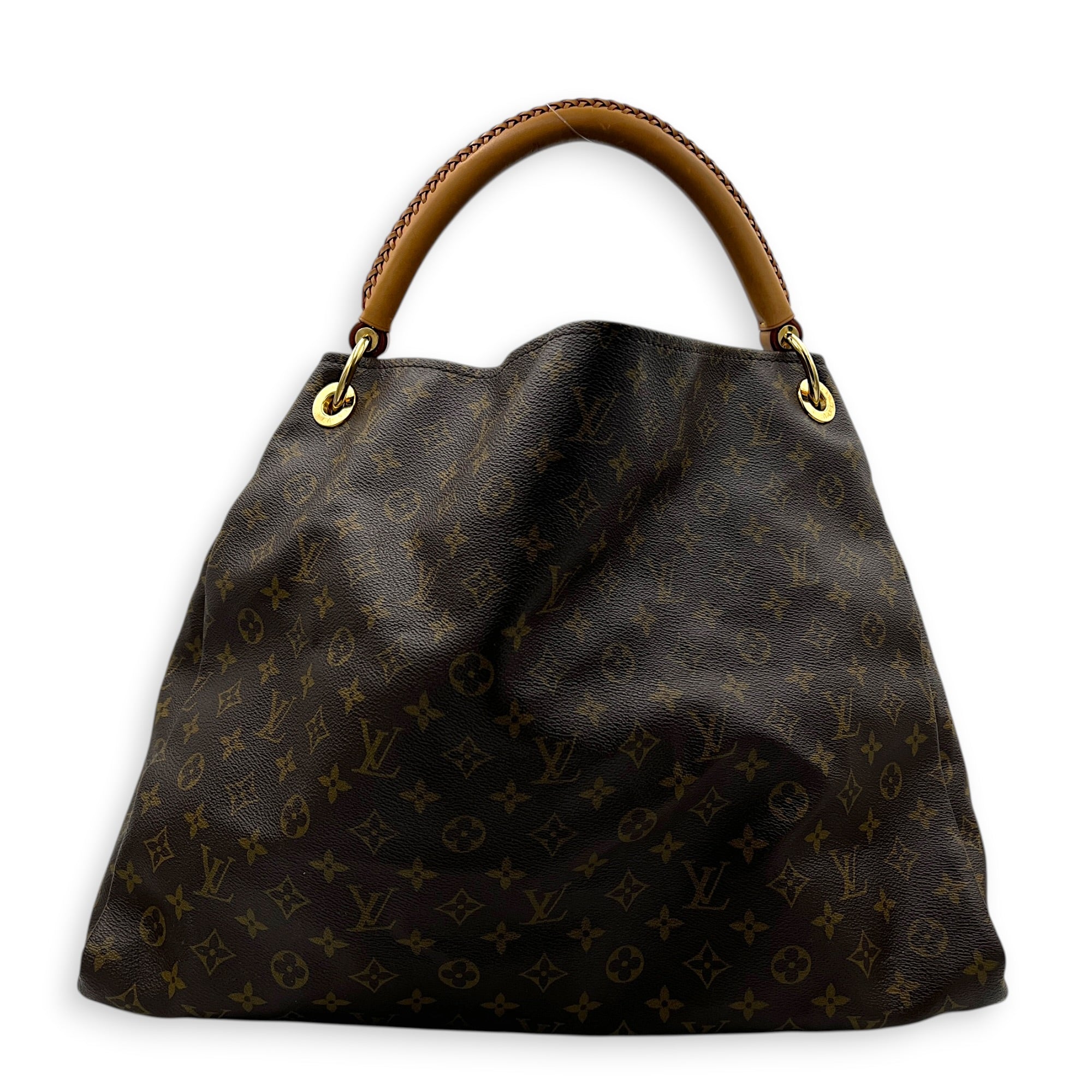 Artsy Shoulder Bag GM Brown in Monogram Coated Canvas, Gold hardware