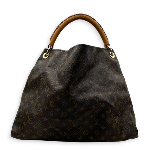Artsy Shoulder Bag GM Brown in Monogram Coated Canvas, Gold hardware