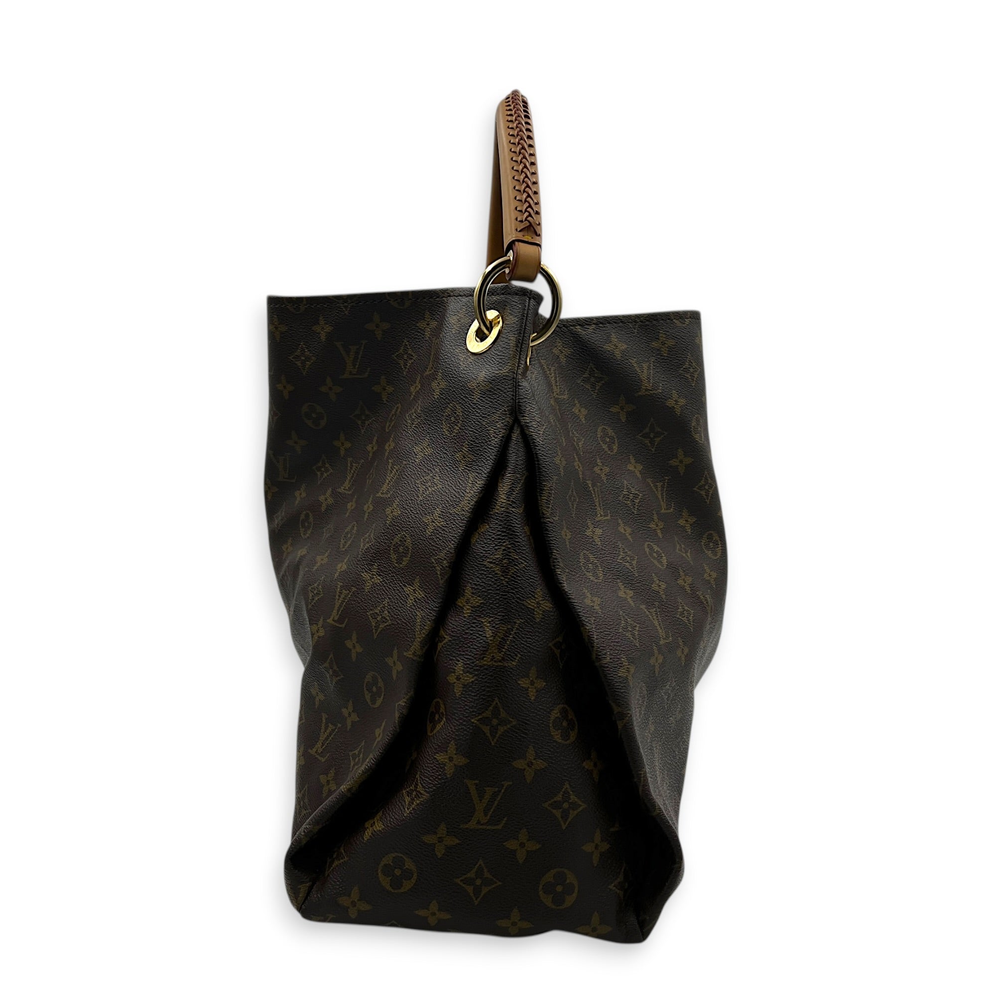 Artsy Shoulder Bag GM Brown in Monogram Coated Canvas, Gold hardware