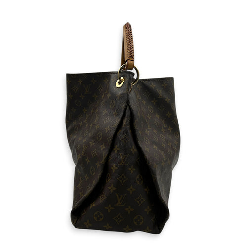 Artsy Shoulder Bag GM Brown in Monogram Coated Canvas, Gold hardware