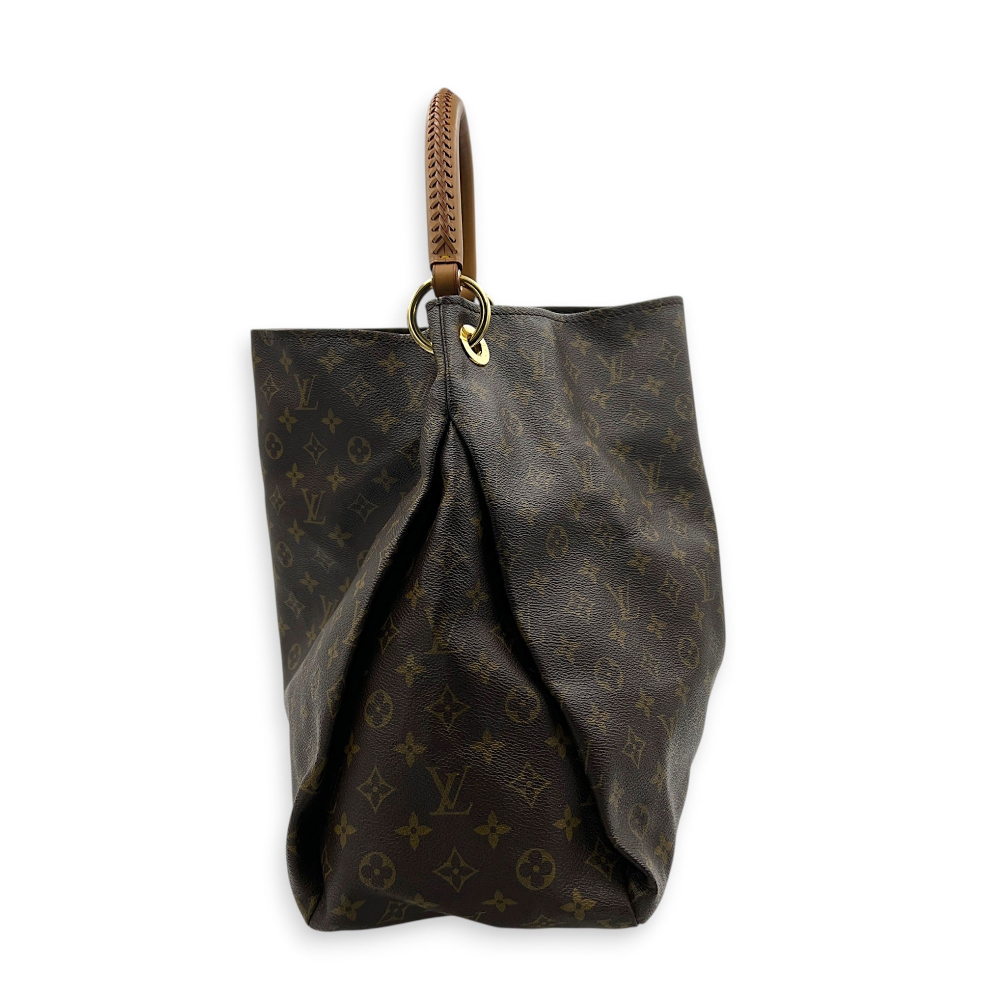 Artsy Shoulder Bag GM Brown in Monogram Coated Canvas, Gold hardware