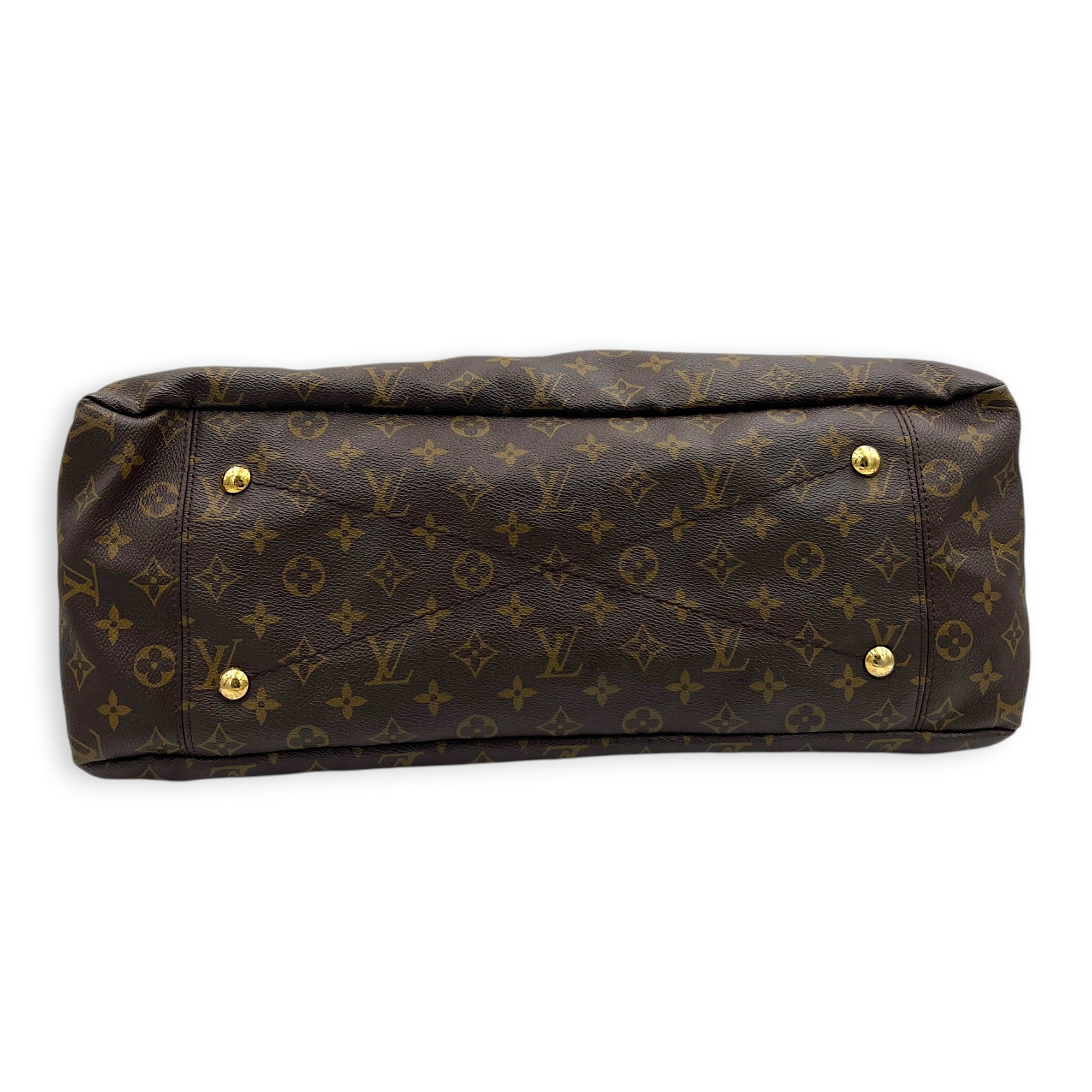 Artsy Shoulder Bag GM Brown in Monogram Coated Canvas, Gold hardware