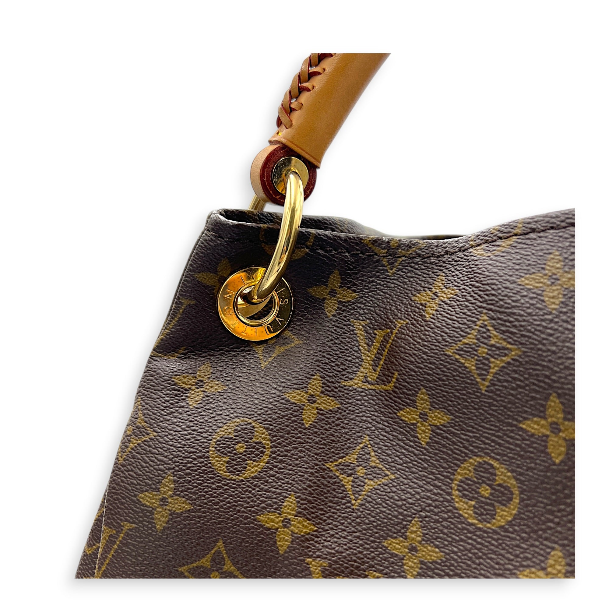 Artsy Shoulder Bag GM Brown in Monogram Coated Canvas, Gold hardware