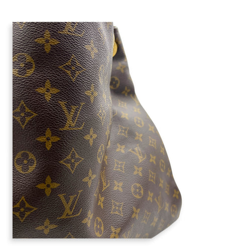 Artsy Shoulder Bag GM Brown in Monogram Coated Canvas, Gold hardware