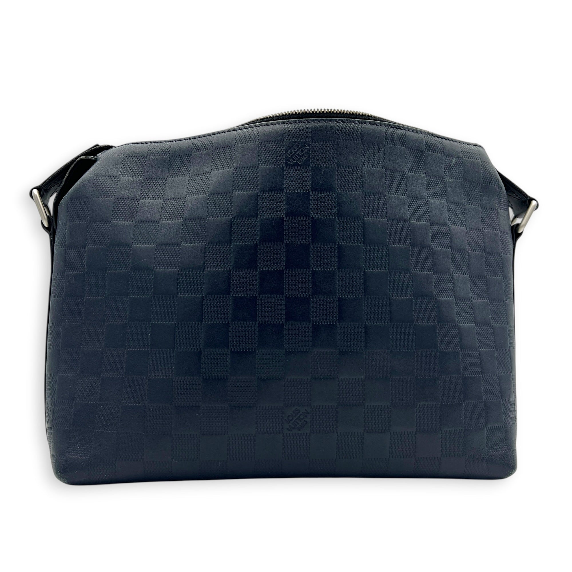 Discovery Messenger Blue in Embossed Leather, Silver hardware
