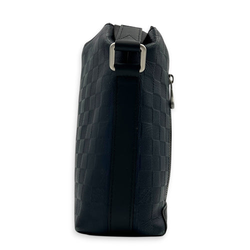 Discovery Messenger Blue in Embossed Leather, Silver hardware