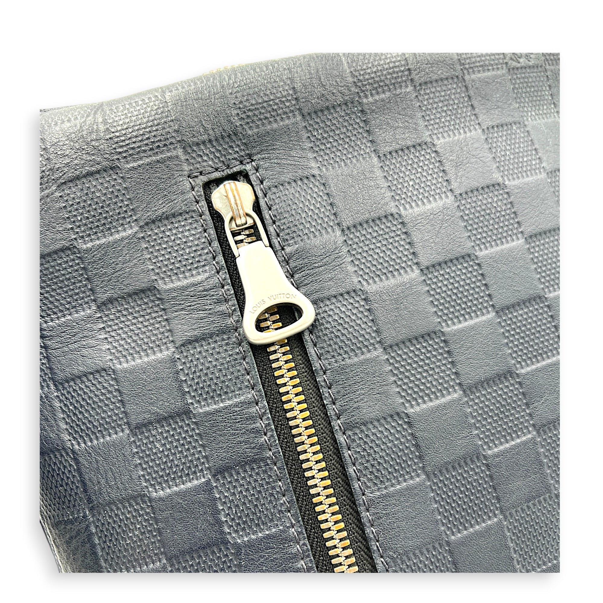 Discovery Messenger Blue in Embossed Leather, Silver hardware