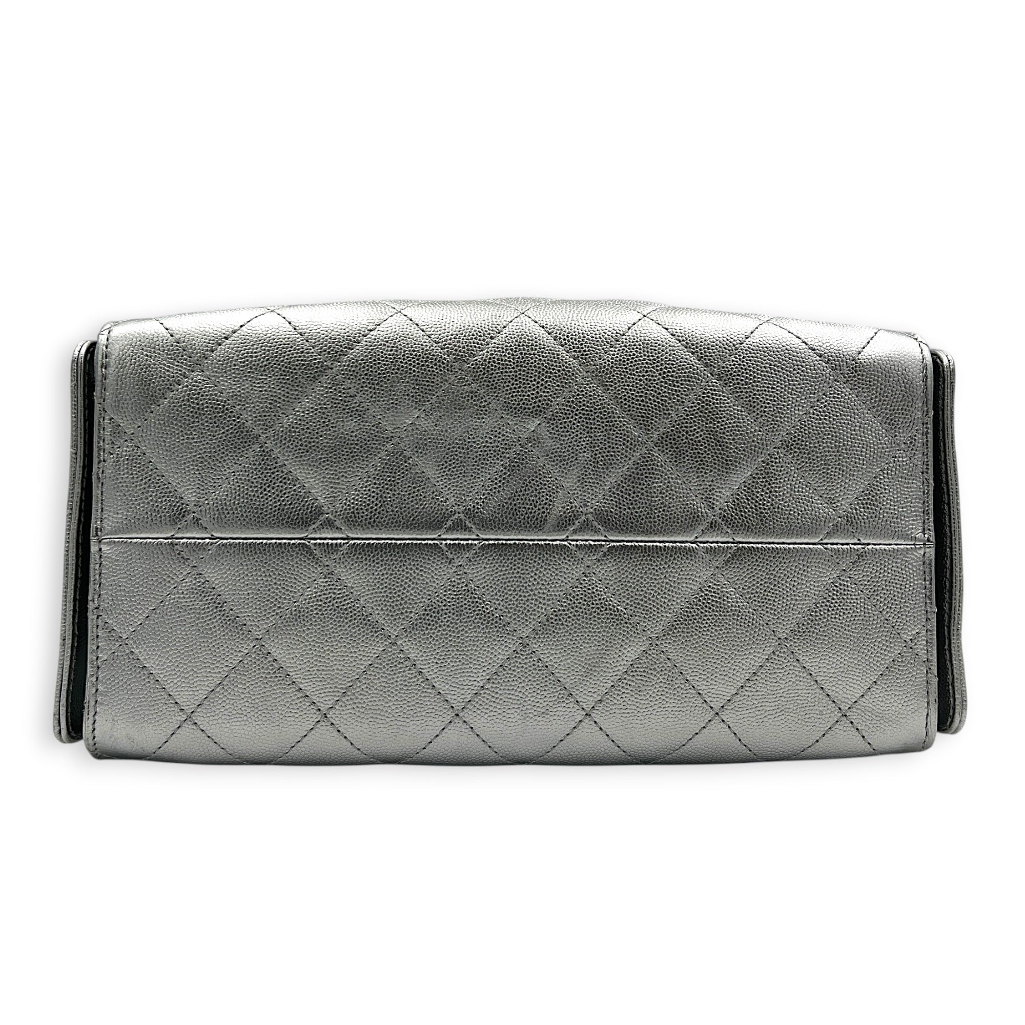 C25 Hobo Shoulder Bag Small Silver in Caviar Leather, Gold hardware