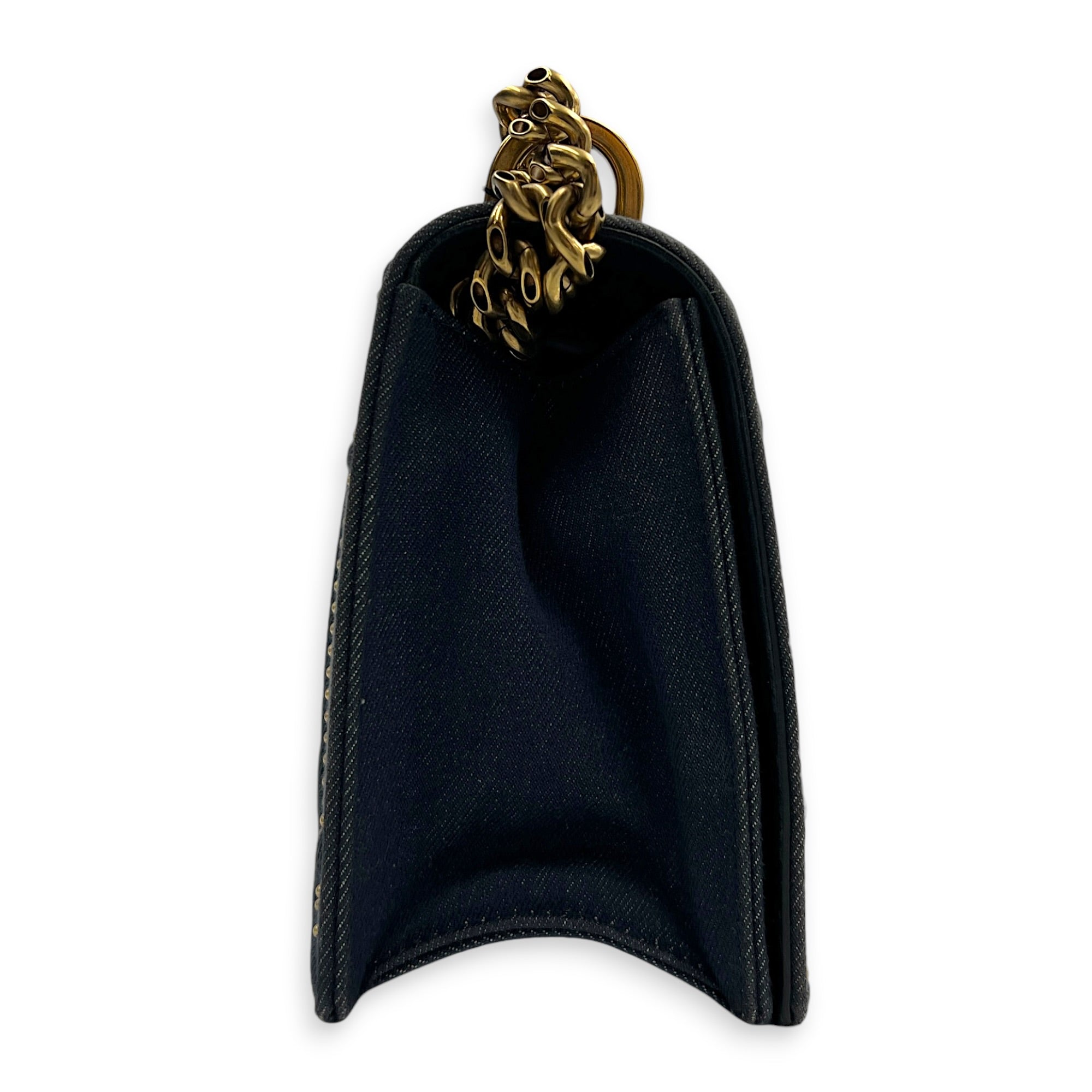Diorama Shoulder Bag Blue in Denim, Gold hardware