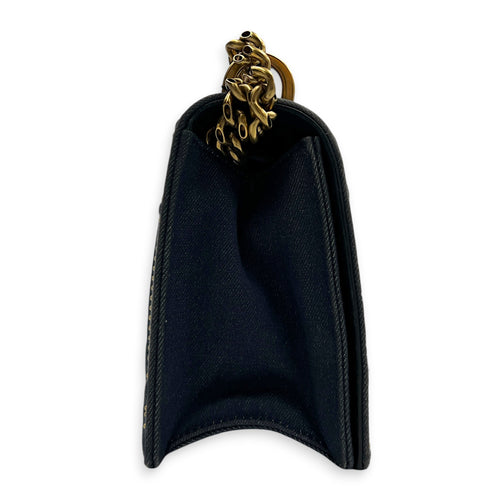 Diorama Shoulder Bag Blue in Denim, Gold hardware