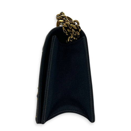 Diorama Shoulder Bag Blue in Denim, Gold hardware
