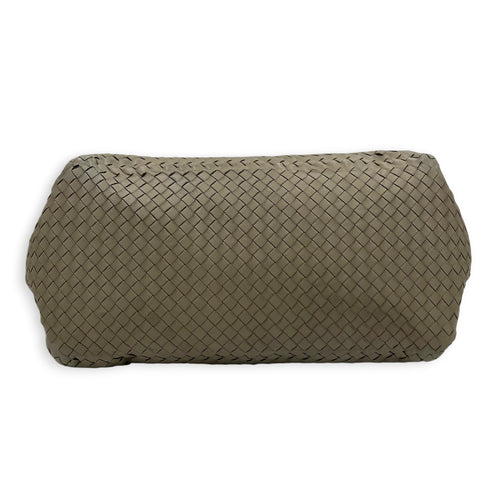 Intrecciato Shoulder Bag Beige in Lambskin, Ruthenium hardware