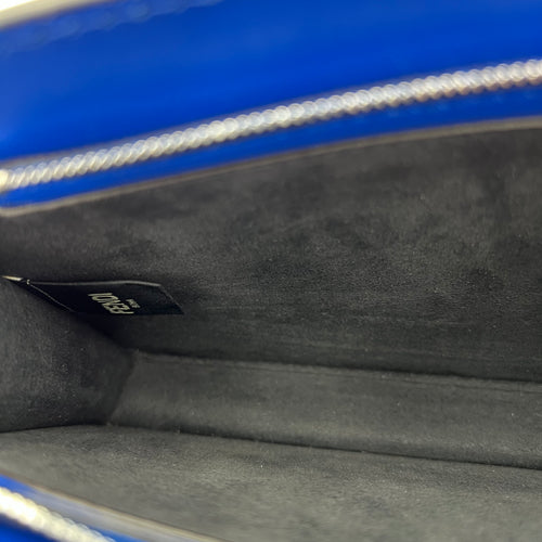 Peekaboo Shoulder Bag Blue in Calfskin, Silver hardware