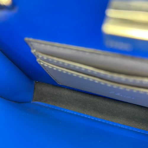 Peekaboo Shoulder Bag Blue in Calfskin, Silver hardware