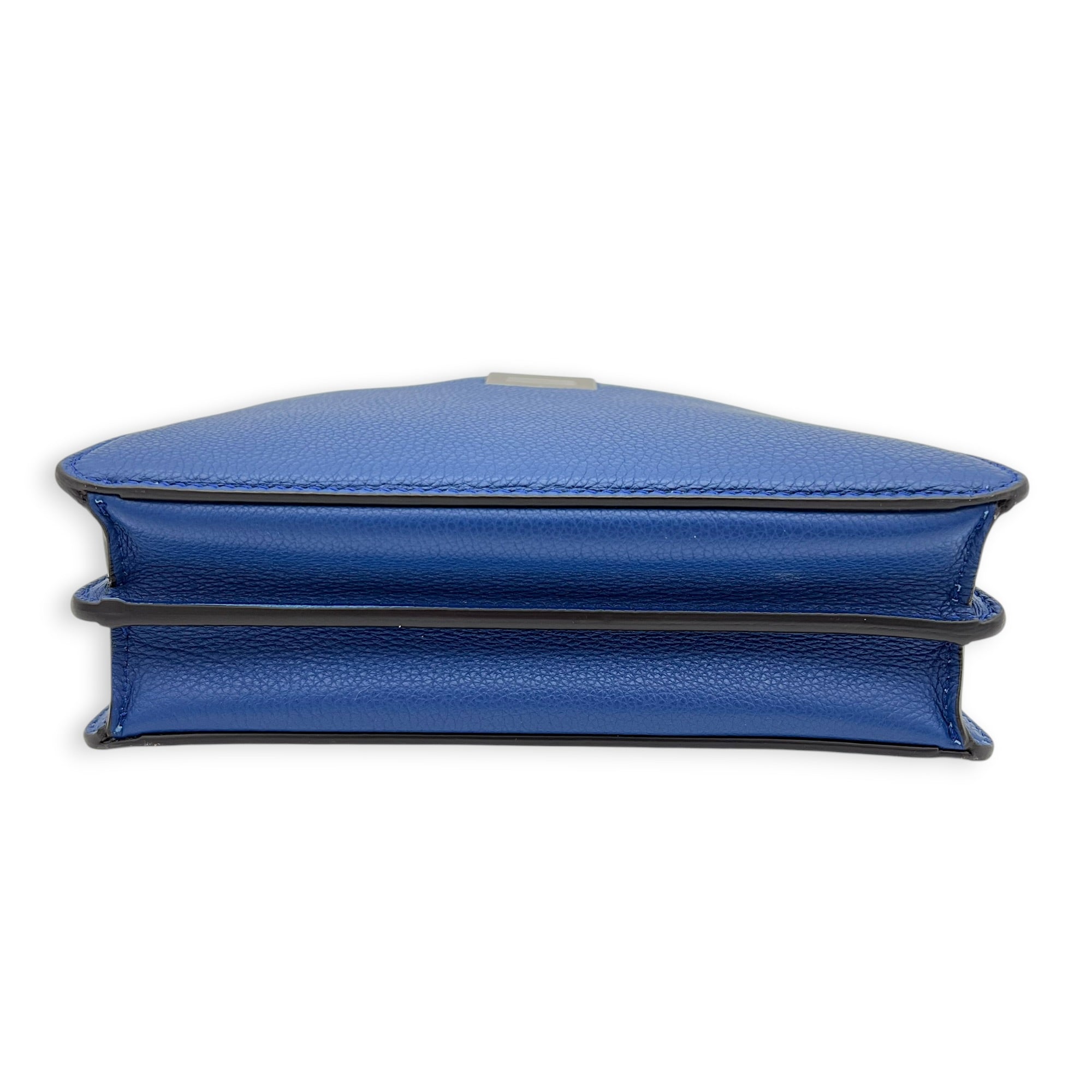 Peekaboo Shoulder Bag Blue in Calfskin, Silver hardware