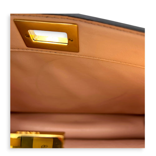 Peekaboo Top Handle Bag Yellow in Calfskin, Gold hardware