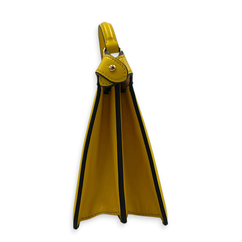 Peekaboo Top Handle Bag Yellow in Calfskin, Gold hardware