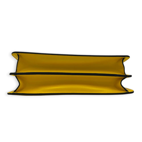 Peekaboo Top Handle Bag Yellow in Calfskin, Gold hardware