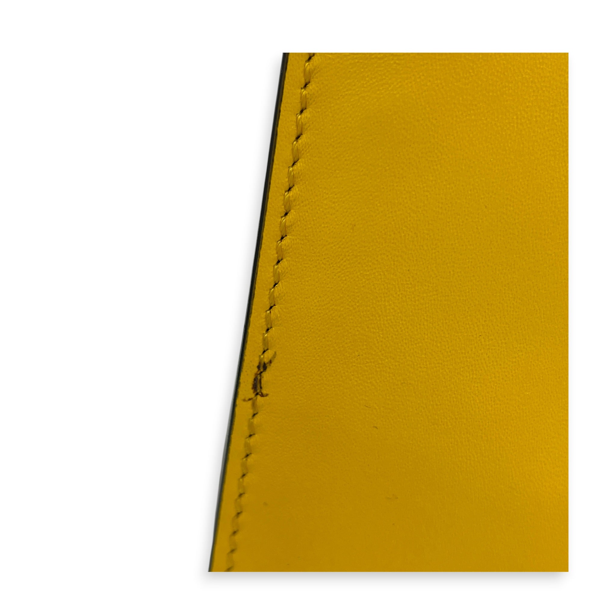 Peekaboo Top Handle Bag Yellow in Calfskin, Gold hardware