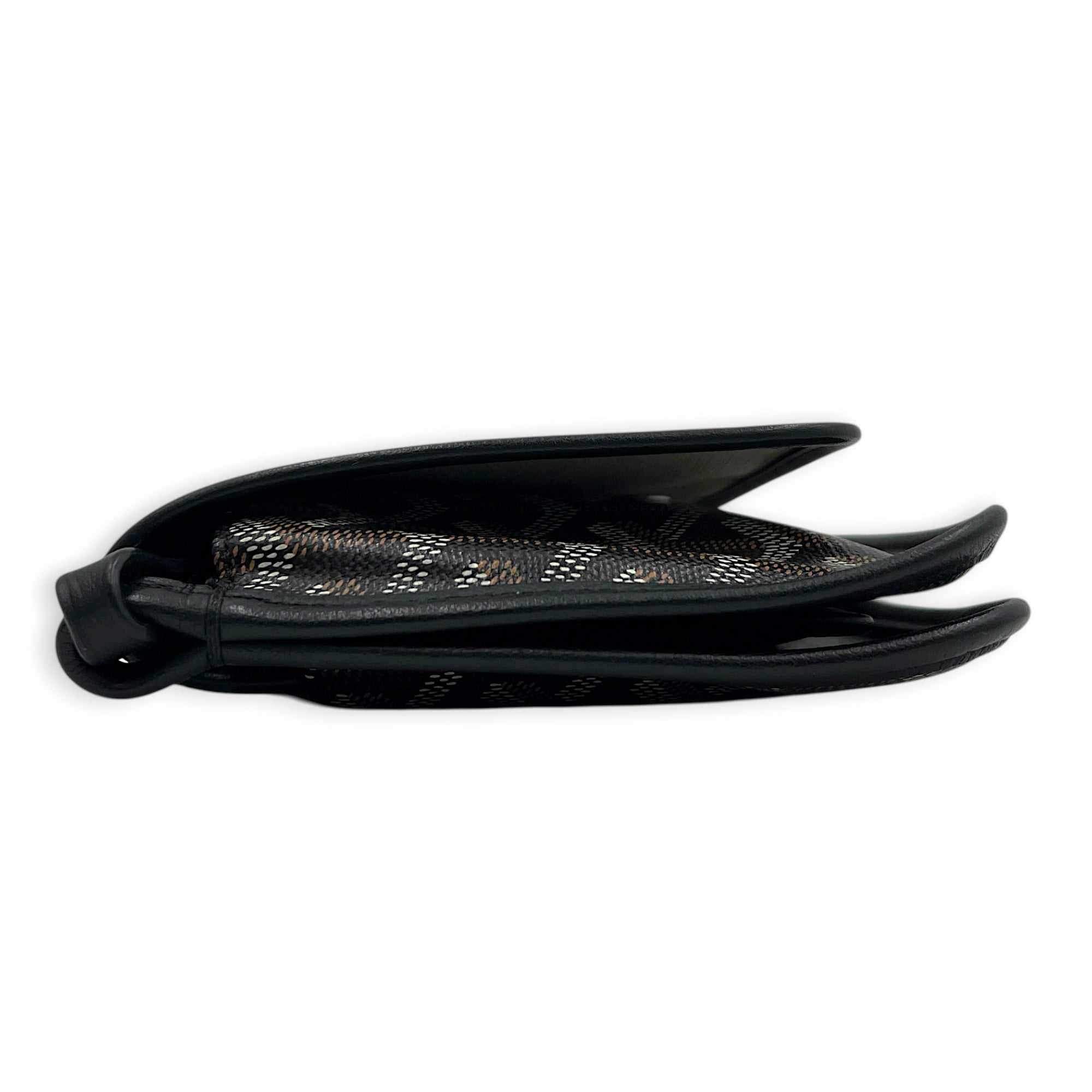 Plumet Pocket Shoulder Bag Black in Coated Canvas, Silver hardware