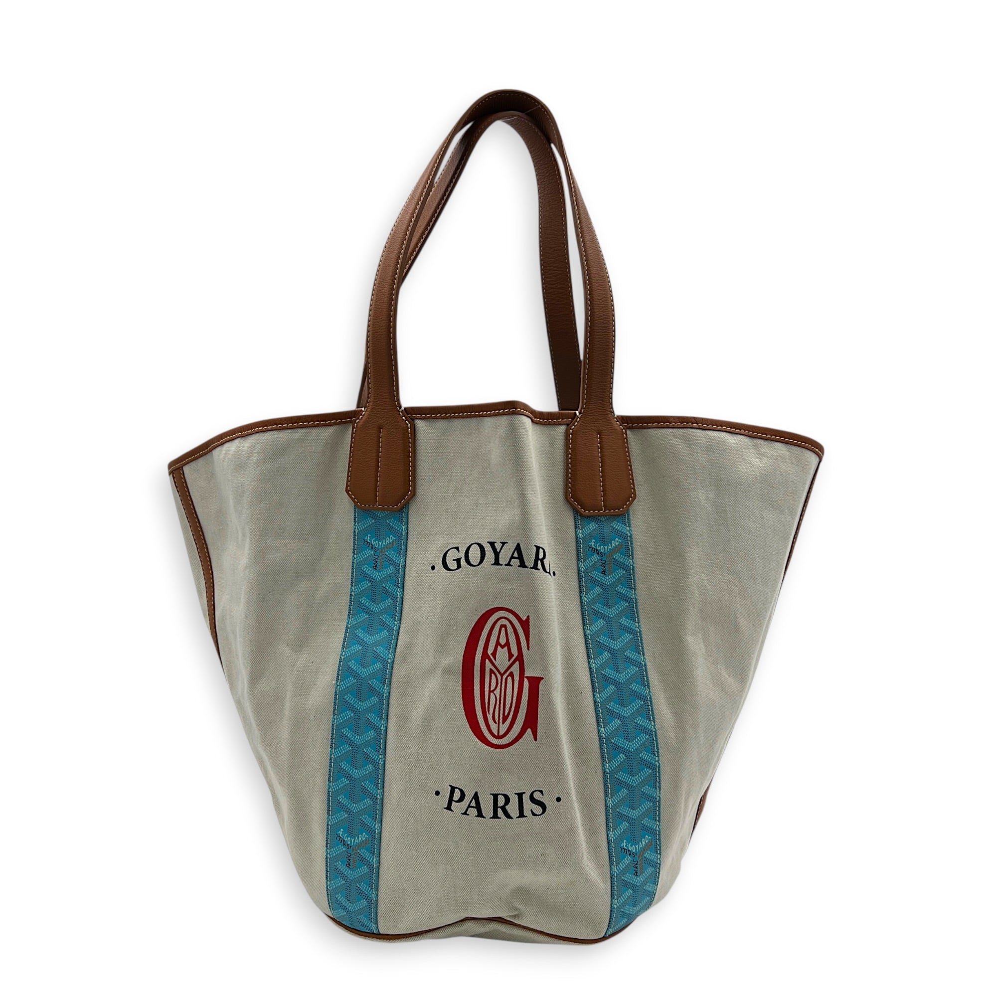 BELHARRA BIARRITZ REVERSIBLE Tote Bag MM Blue in Coated Canvas