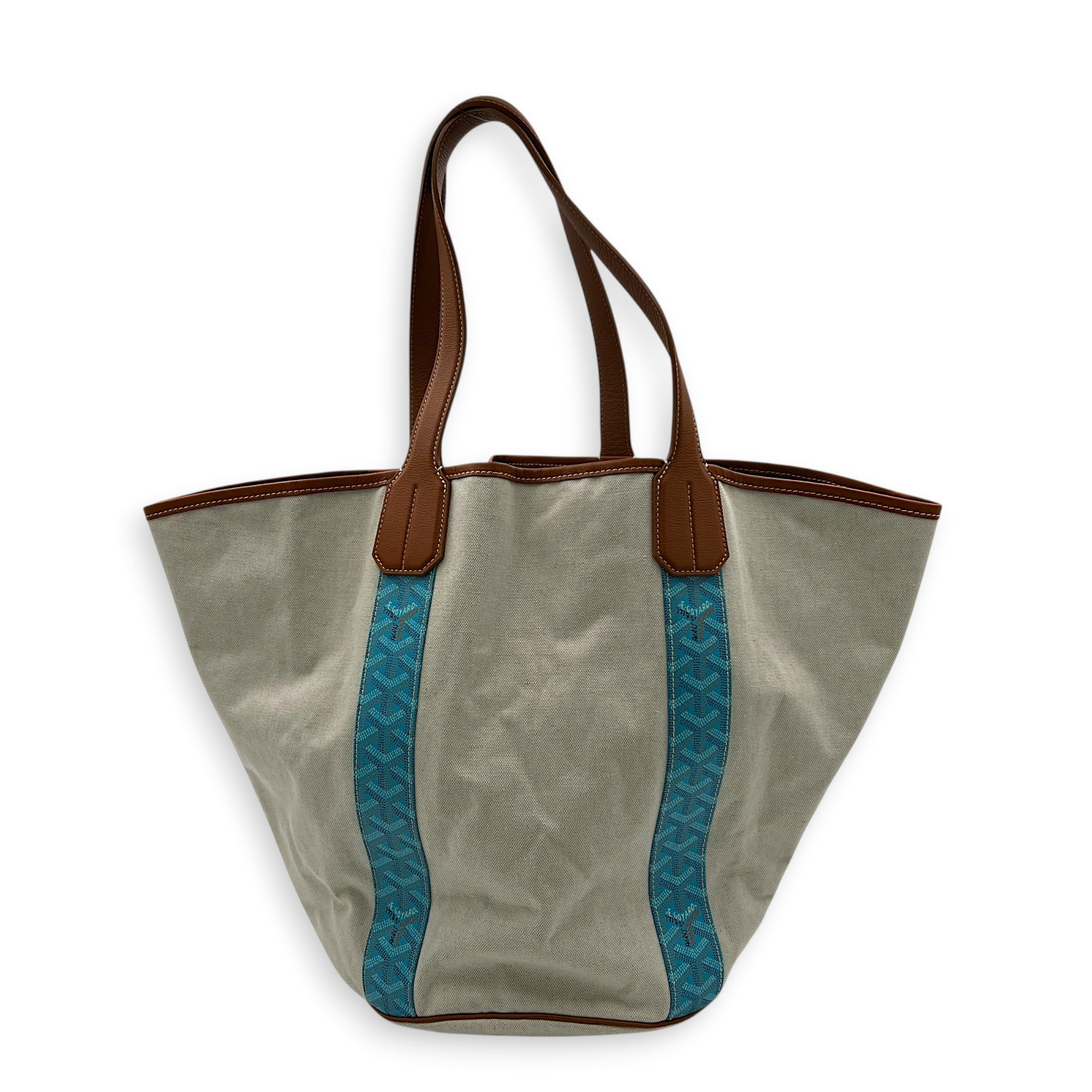 BELHARRA BIARRITZ REVERSIBLE Tote Bag MM Blue in Coated Canvas