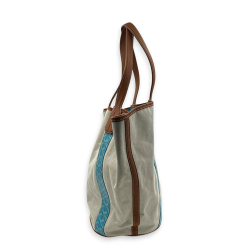 BELHARRA BIARRITZ REVERSIBLE Tote Bag MM Blue in Coated Canvas