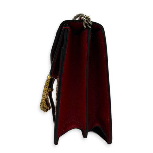 Dionysus Shoulder Bag Red in Calfskin, Gold hardware