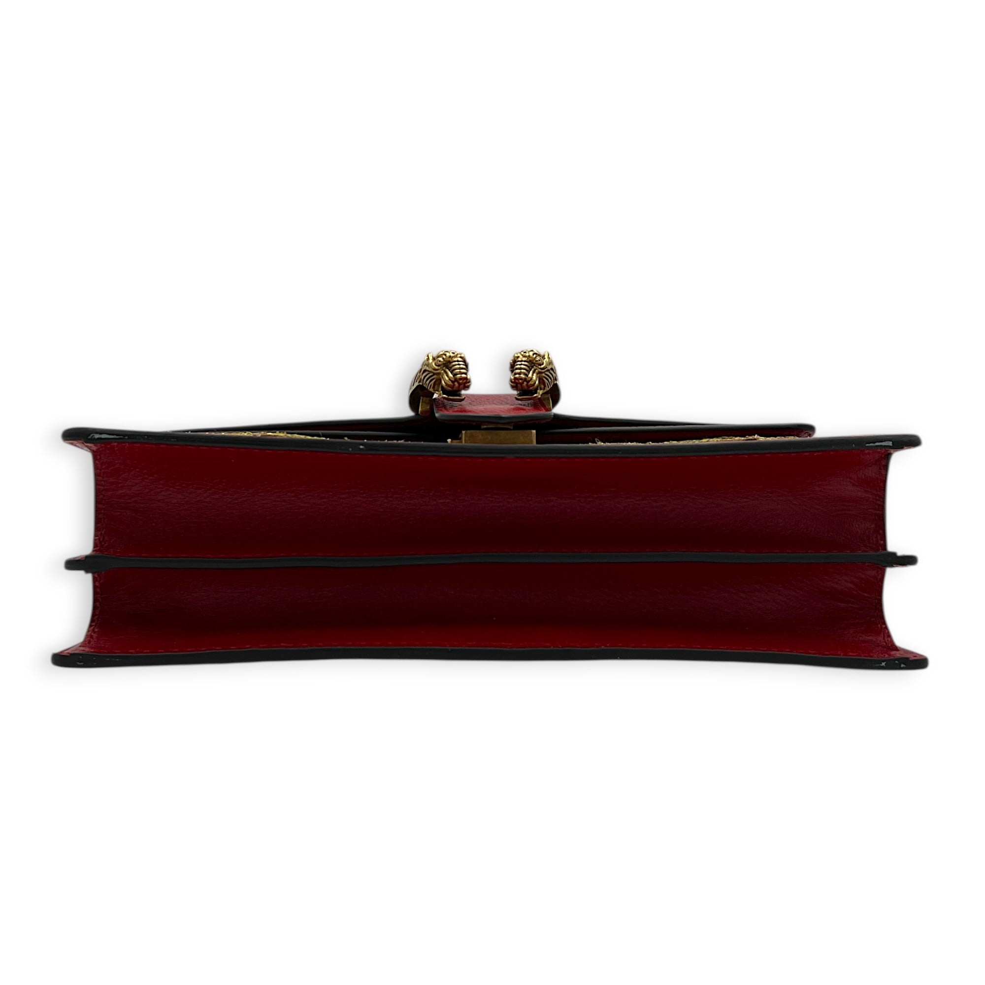 Dionysus Shoulder Bag Red in Calfskin, Gold hardware