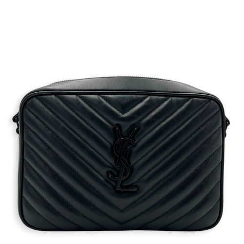 Loulou Shoulder Bag Black in Calfskin, Black hardware