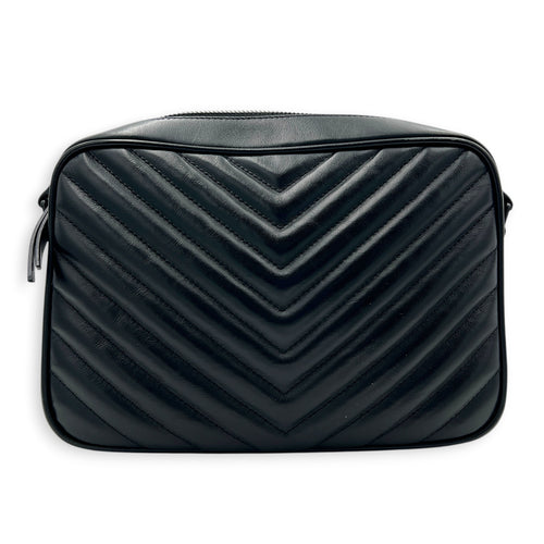 Loulou Shoulder Bag Black in Calfskin, Black hardware