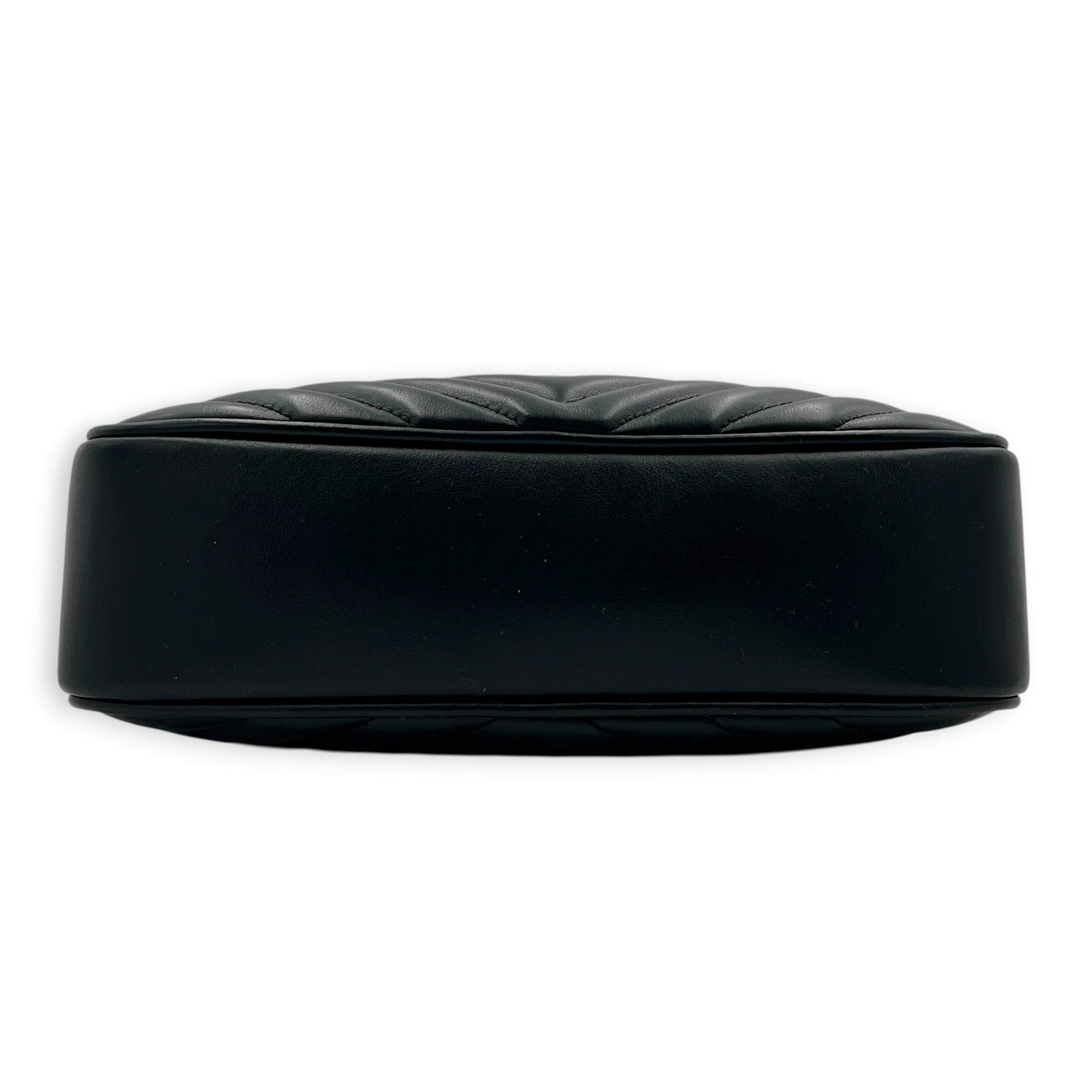 Loulou Shoulder Bag Black in Calfskin, Black hardware