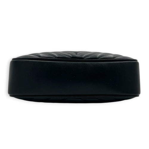 Loulou Shoulder Bag Black in Calfskin, Black hardware
