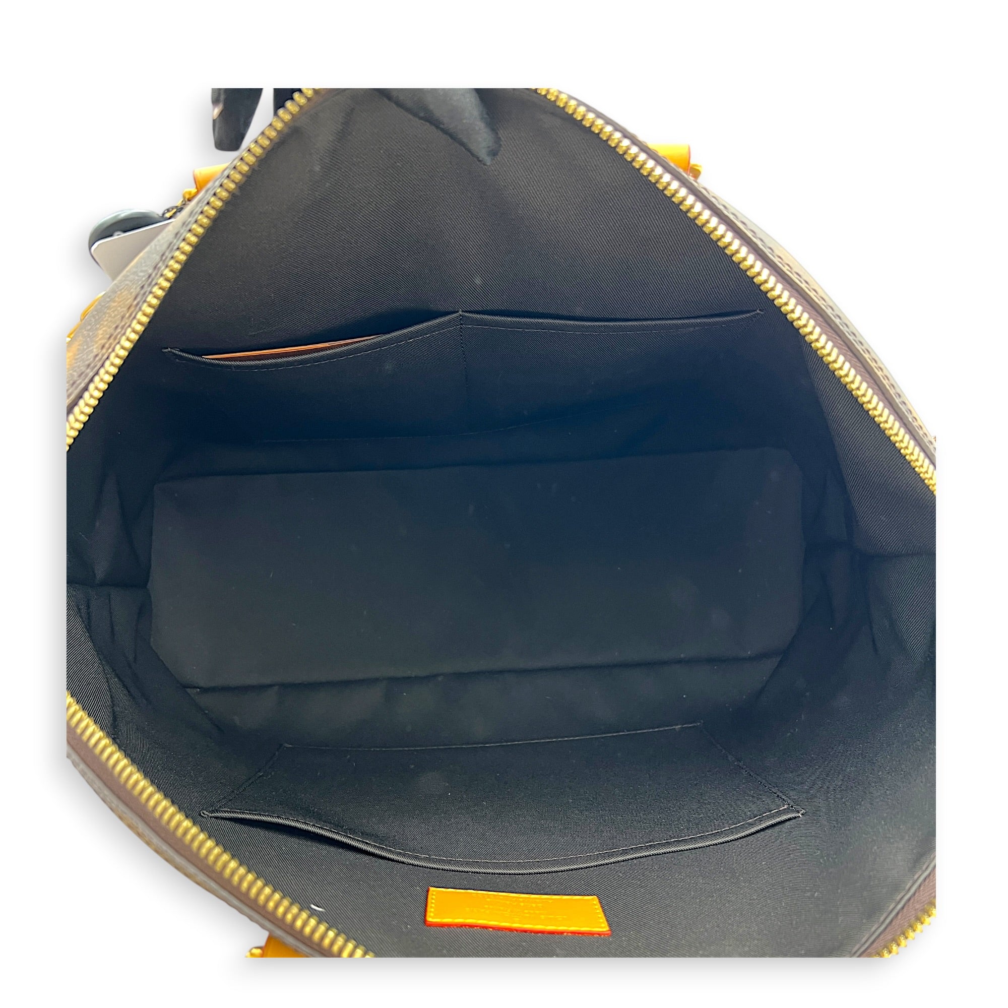 Lock It Top Handle Bag Brown in Coated Canvas, Gold hardware