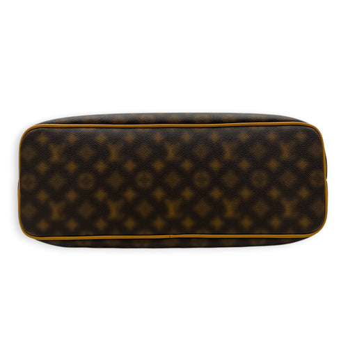 Lock It Top Handle Bag Brown in Coated Canvas, Gold hardware