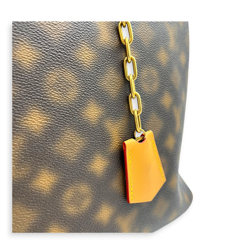 Lock It Top Handle Bag Brown in Coated Canvas, Gold hardware