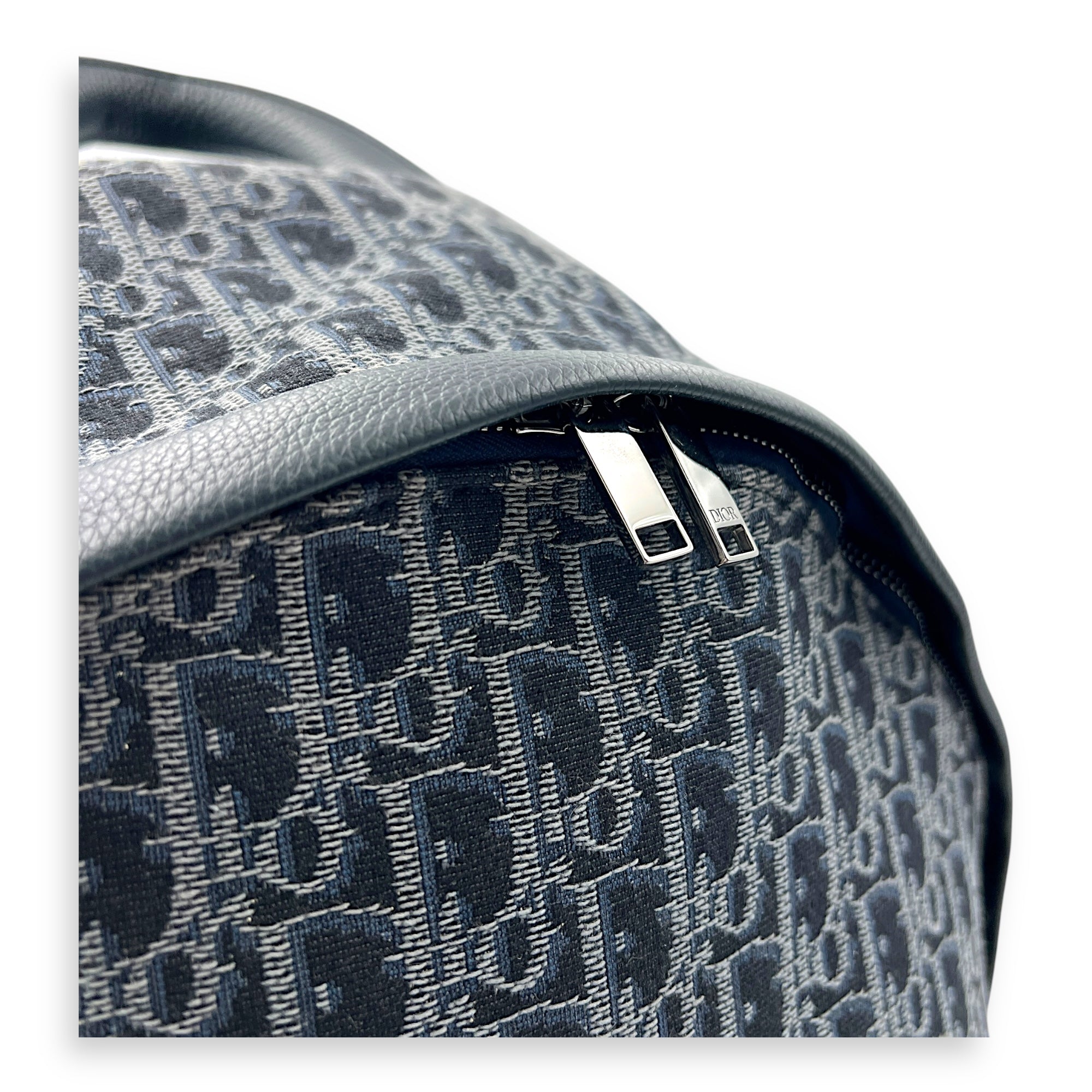 Oblique Backpack Blue in Jacquard, Silver hardware