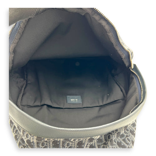 Oblique Backpack Blue in Jacquard, Silver hardware