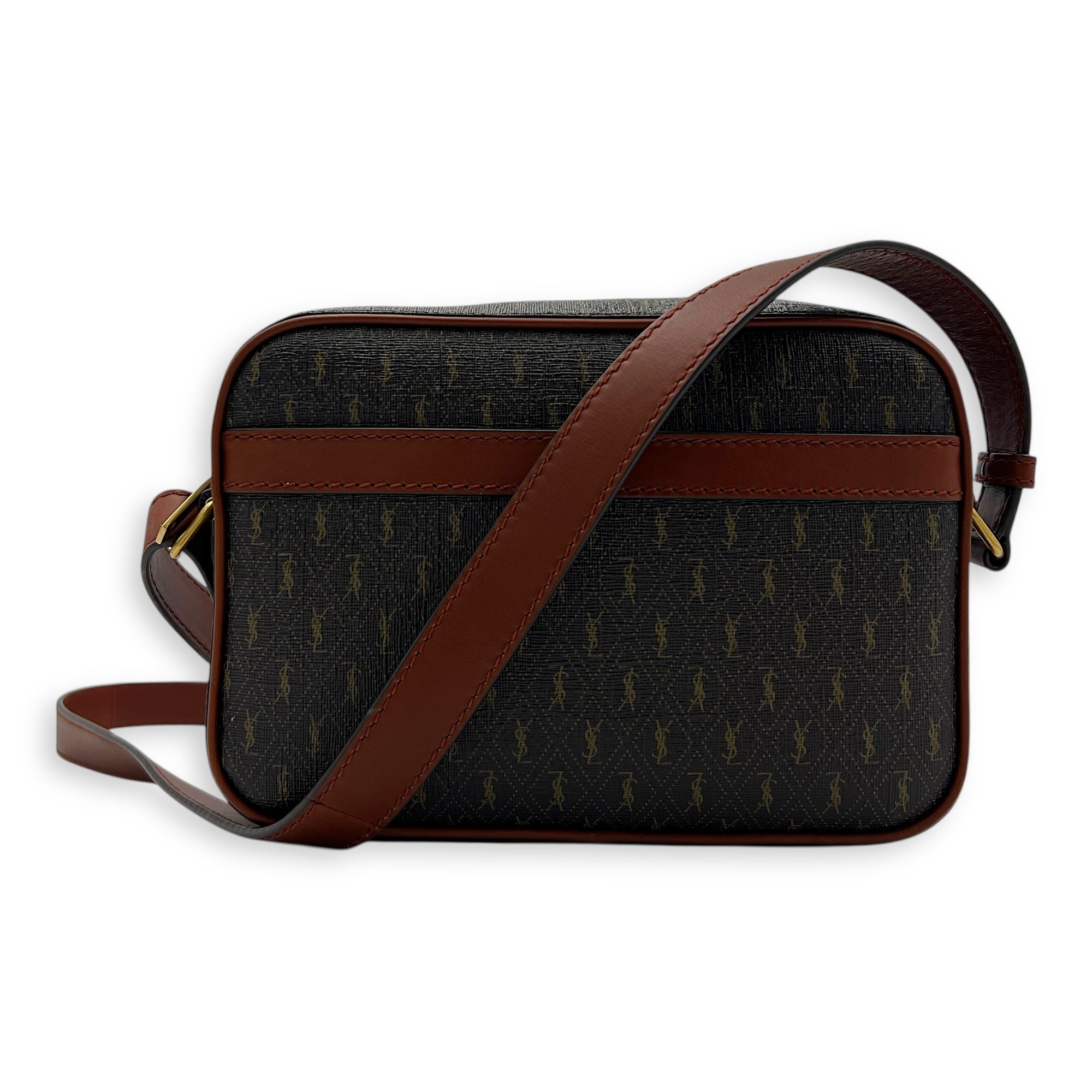 Le Monogramme Crossbody Bag Brown in Coated Canvas, Gold hardware