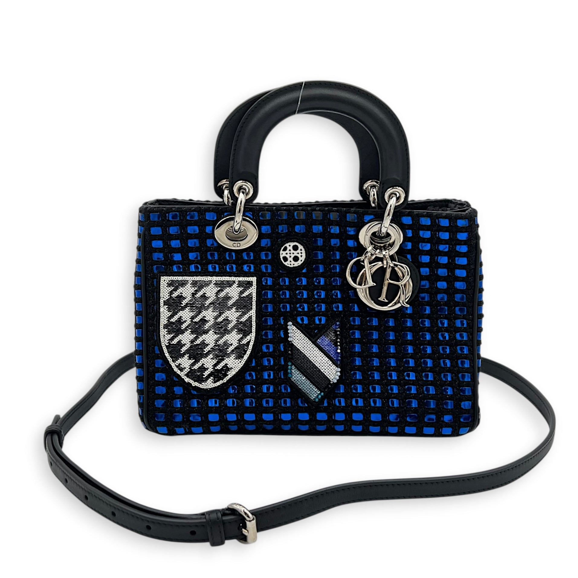 Diorissimo Top Handle Bag Black in Calfskin, Silver hardware