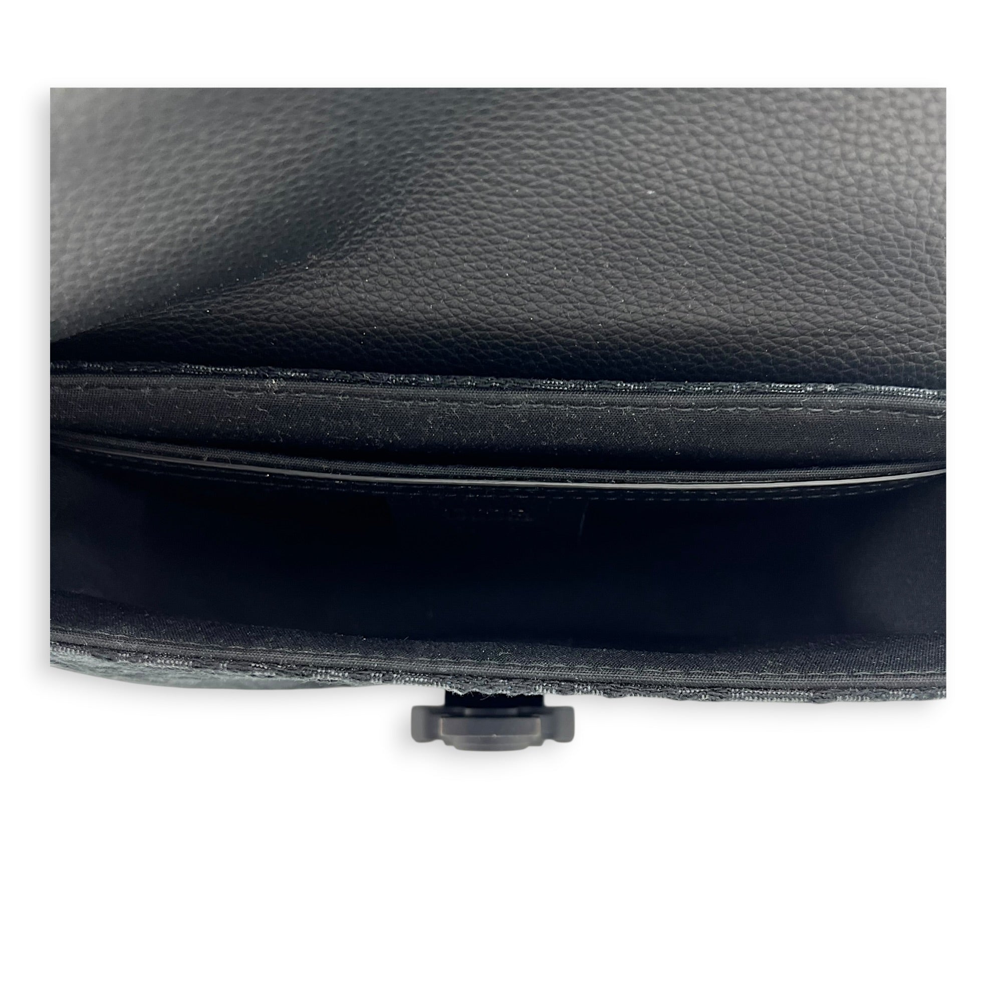 Saddle Shoulder Bag Mini Black in Jacquard, Silver hardware