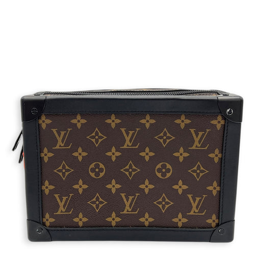 Soft Trunk Shoulder Bag Brown in Monogram Coated Canvas, Mixed hardware