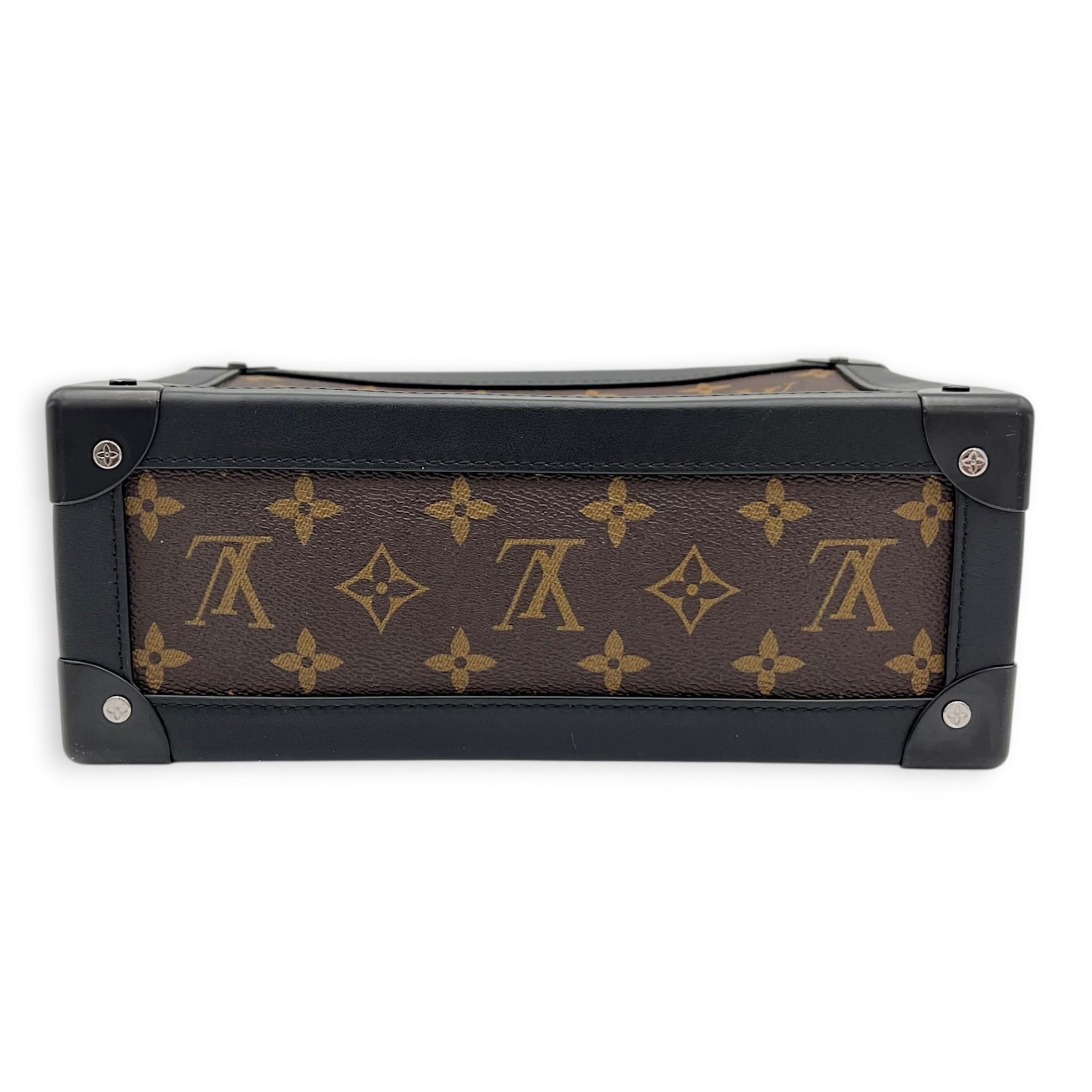 Soft Trunk Shoulder Bag Brown in Monogram Coated Canvas, Mixed hardware